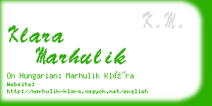 klara marhulik business card